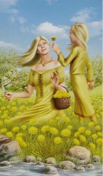 Tarotkaart 'Koningin van Zwaarden'