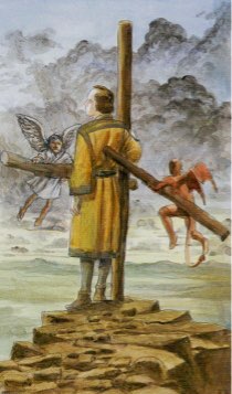 Tarotkaart 'Drie van Staven'