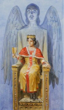Tarotkaart 'Koningin van Kelken'