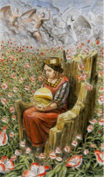 Tarotkaart 'Koningin van Pentagrammen'