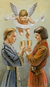 Tarotkaart 'Twee van Kelken'