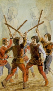 Tarotkaart 'Vijf van Staven'