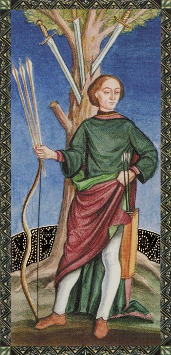 Tarotkaart 'Drie van Zwaarden'