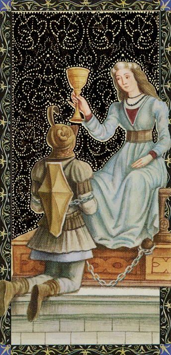 Tarotkaart 'Koningin van Kelken'