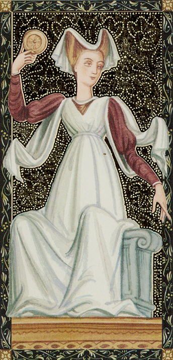 Tarotkaart 'Koningin van Pentagrammen'