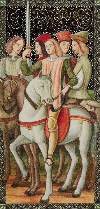 Tarotkaart 'Ridder van Zwaarden'