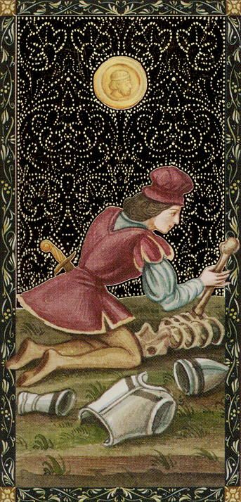Tarotkaart 'Schildknaap van Pentagrammen'