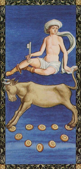 Tarotkaart 'Tien van Pentagrammen'