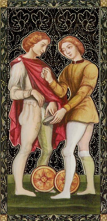 Tarotkaart 'Twee van Pentagrammen'