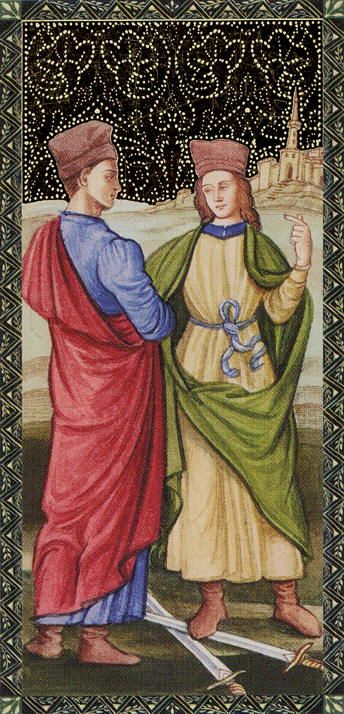 Tarotkaart 'Twee van Zwaarden'