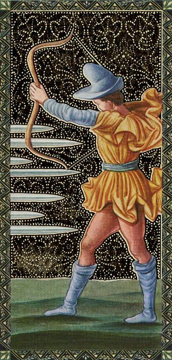 Tarotkaart 'Zeven van Zwaarden'