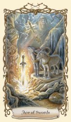 Tarotkaart 'Aas van Zwaarden'