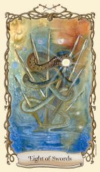 Tarotkaart 'Acht van Zwaarden'