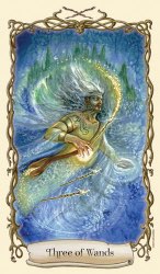 Tarotkaart 'Drie van Staven'