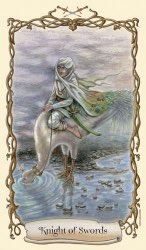 Tarotkaart 'Ridder van Zwaarden'