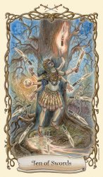 Tarotkaart 'Tien van Zwaarden'