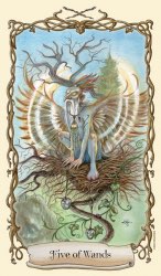 Tarotkaart 'Vijf van Staven'