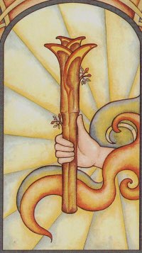 Tarotkaart 'Aas van Staven'