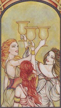 Tarotkaart 'Drie van Kelken'