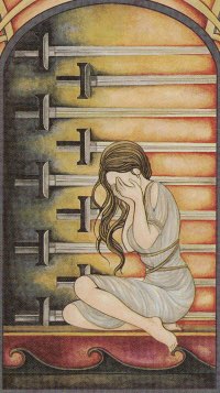 Tarotkaart 'Negen van Zwaarden'