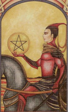 Tarotkaart 'Ridder van Pentagrammen'