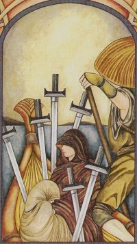 Tarotkaart 'Zes van Zwaarden'