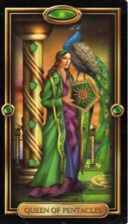 Tarotkaart 'Koningin van Pentagrammen'