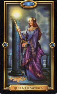 Tarotkaart 'Koningin van Zwaarden'