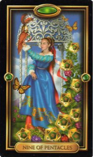 Tarotkaart 'Negen van Pentagrammen'