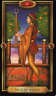 Tarotkaart 'Schildknaap van Staven'