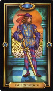 Tarotkaart 'Schildknaap van Zwaarden'
