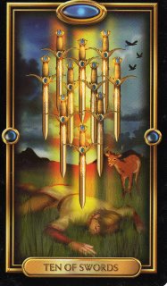 Tarotkaart 'Tien van Zwaarden'