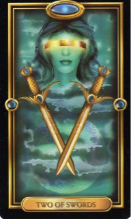 Tarotkaart 'Twee van Zwaarden'