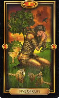 Tarotkaart 'Vijf van Kelken'