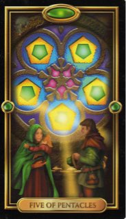 Tarotkaart 'Vijf van Pentagrammen'