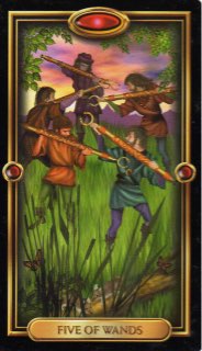 Tarotkaart 'Vijf van Staven'