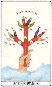Tarotkaart 'Aas van Staven'