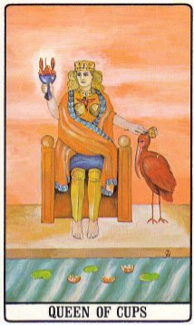 Tarotkaart 'Koningin van Kelken'