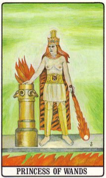 Tarotkaart 'Schildknaap van Staven'