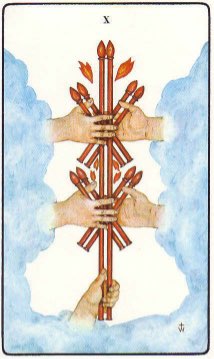 Tarotkaart 'Tien van Staven'