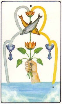 Tarotkaart 'Twee van Kelken'