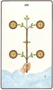 Tarotkaart 'Vier van Pentagrammen'