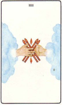 Tarotkaart 'Vier van Staven'