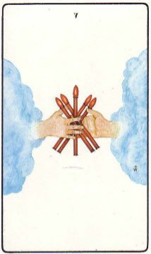 Tarotkaart 'Vijf van Staven'