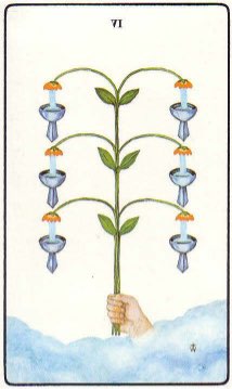 Tarotkaart 'Zes van Kelken'