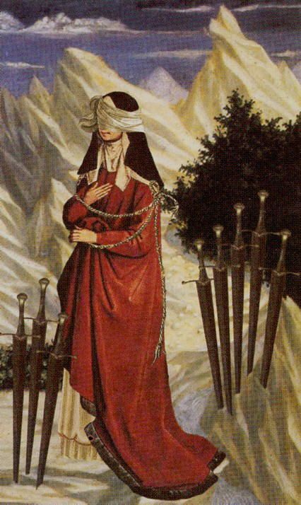 Tarotkaart 'Acht van Zwaarden'