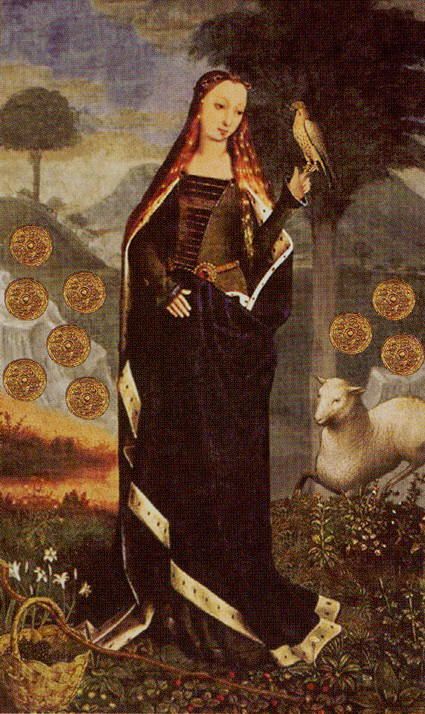 Tarotkaart 'Negen van Pentagrammen'