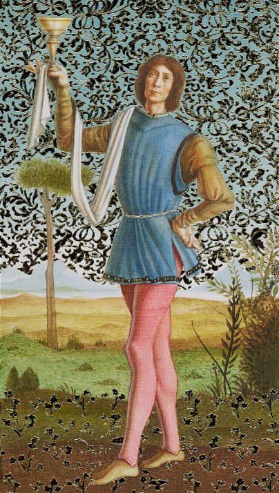 Tarotkaart 'Schildknaap van Kelken'
