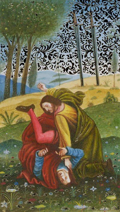 Tarotkaart 'Twee van Zwaarden'