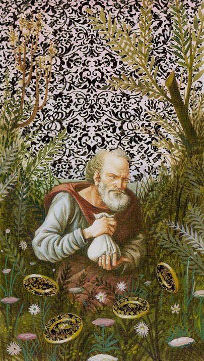 Tarotkaart 'Vier van Pentagrammen'